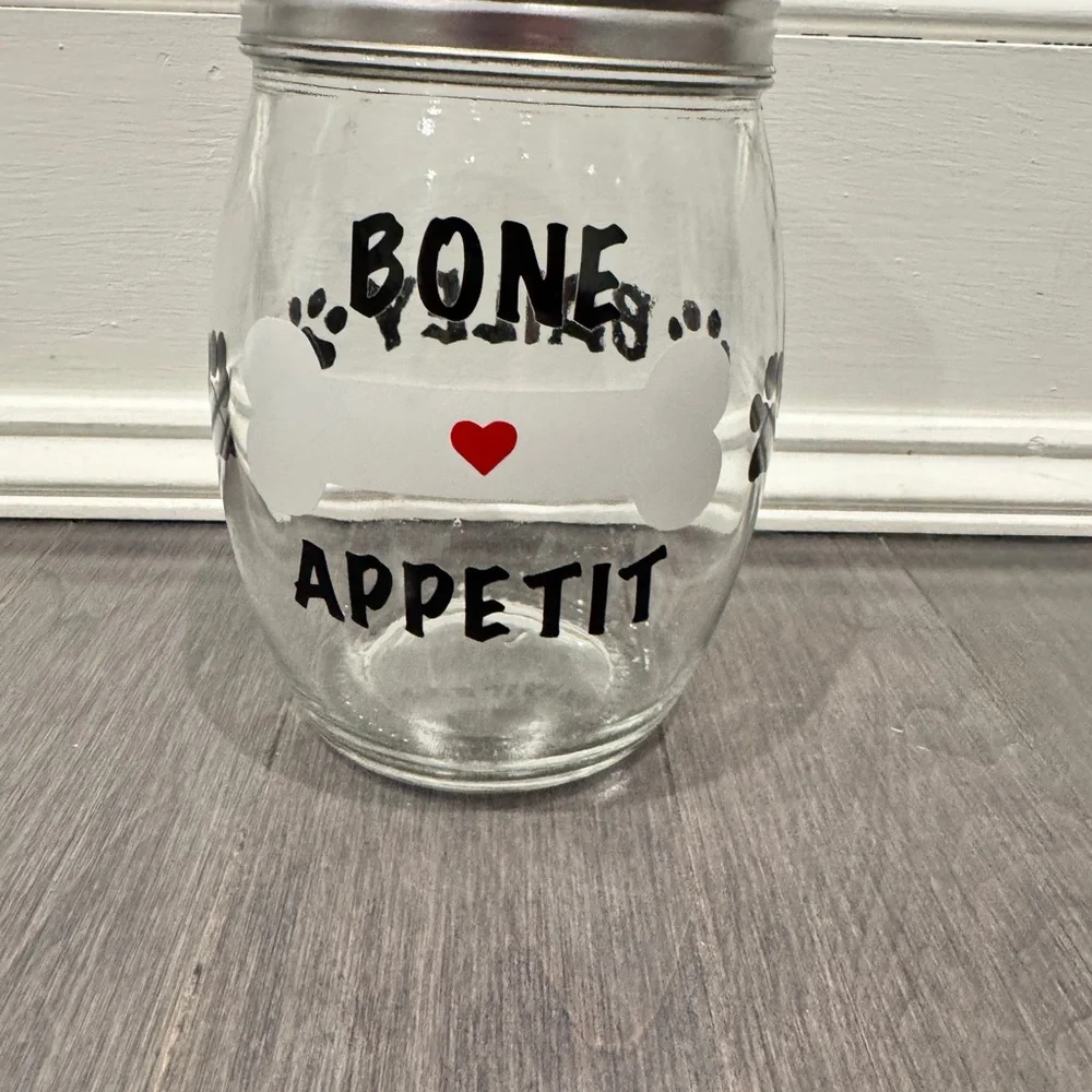 Custom Made Glass Dog Treat Jar — 